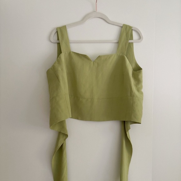 Eve Gravel NWT Harmonia Linen Blend Top Apple Green Size M - Picture 3 of 5
